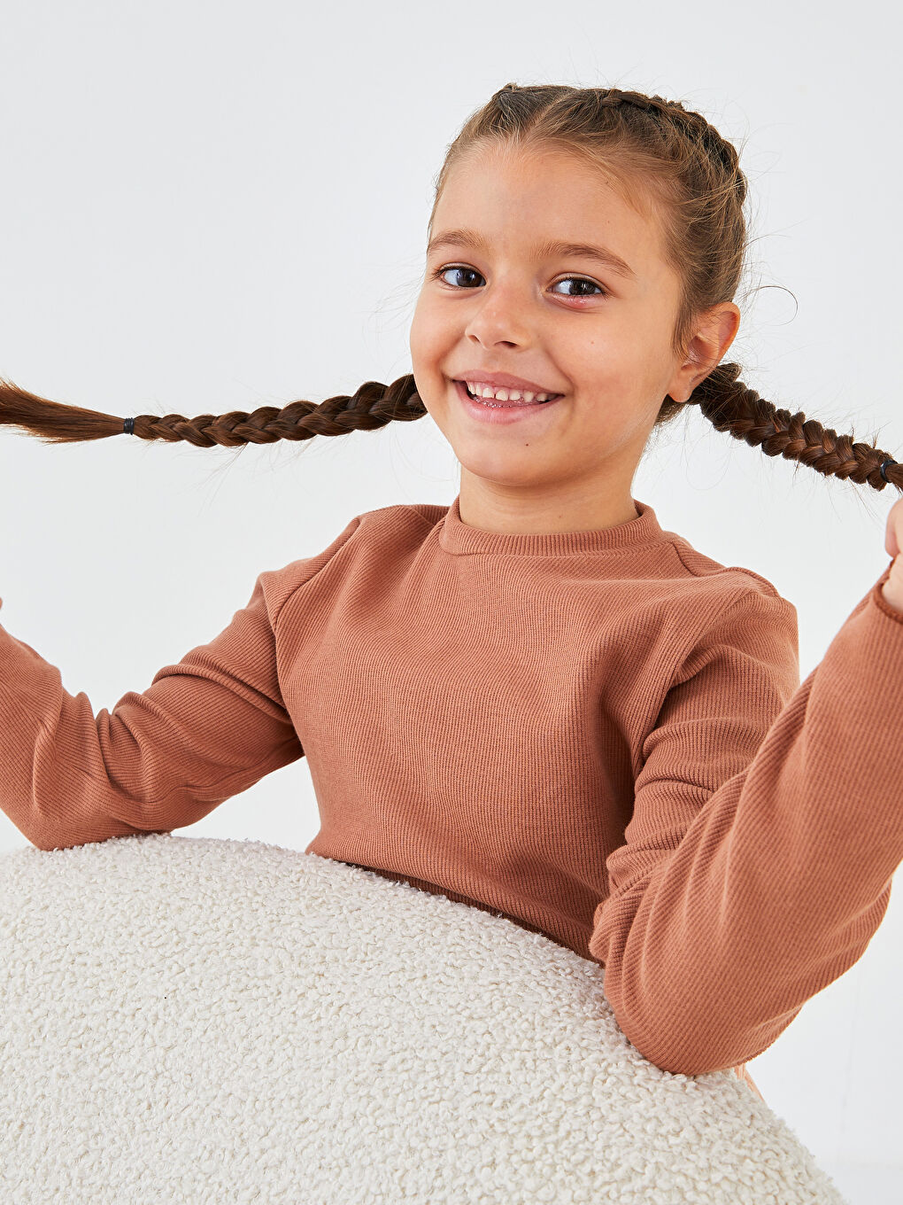 LCW Kids Halber Rollkragen Basic Langarm Mädchen T-Shirt -W1BS02Z4-GXH