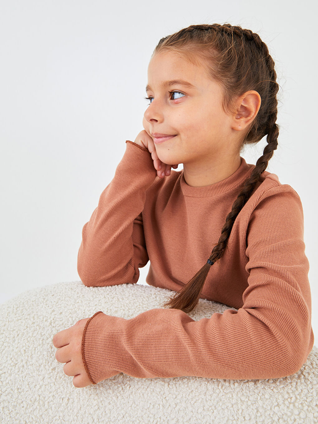 LCW Kids Halber Rollkragen Basic Langarm Mädchen T-Shirt -W1BS02Z4-GXH