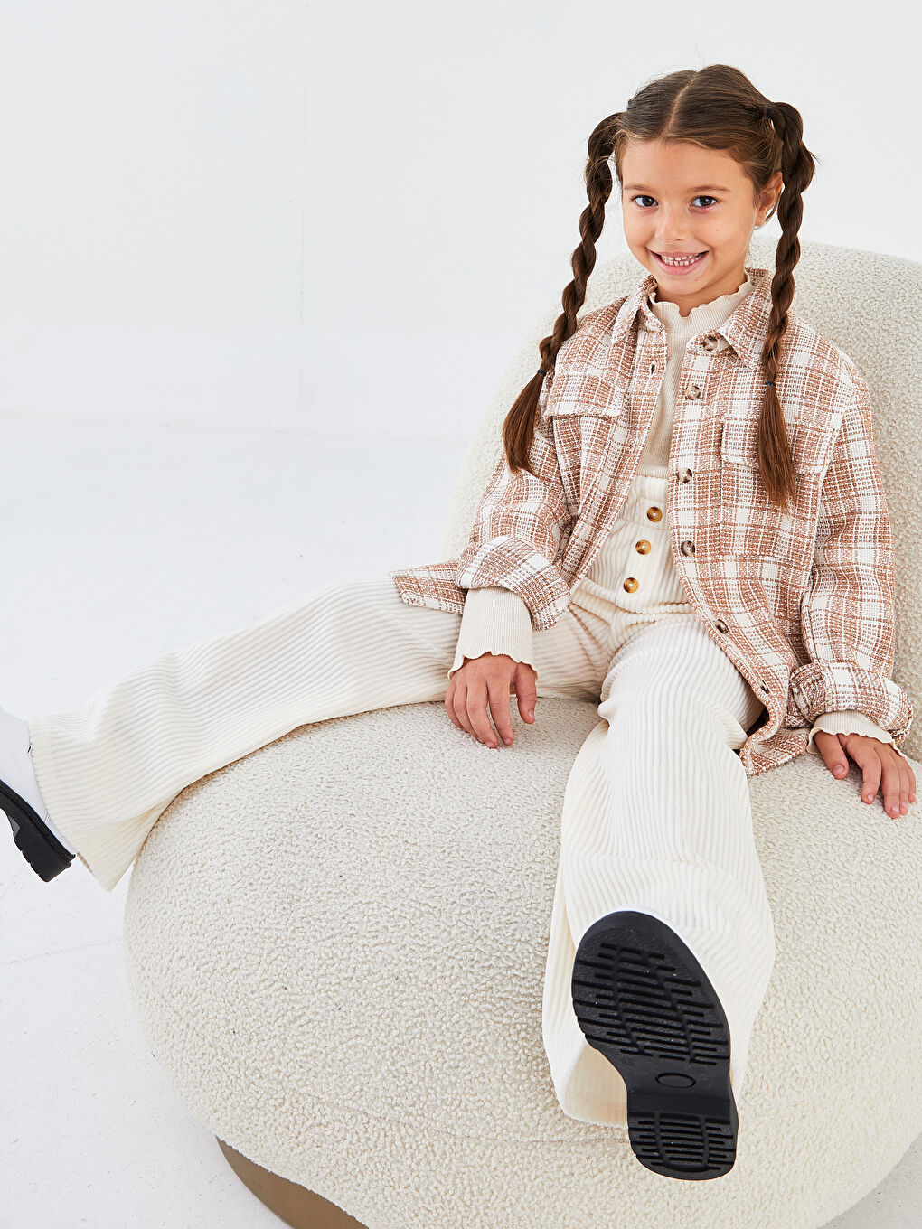 Half Turtleneck Basic Long Sleeve Girl T-shirt-1