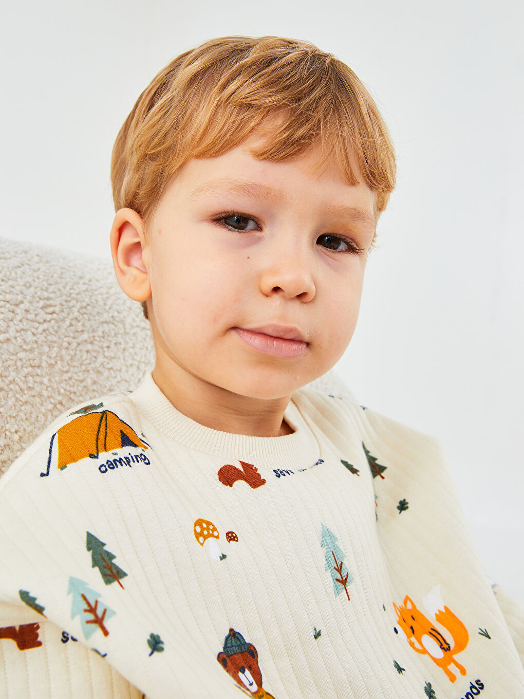 LCW baby Crew Neck Long Sleeve Printed Baby Boys' Sweatshirt -W1BS08Z1-LRA