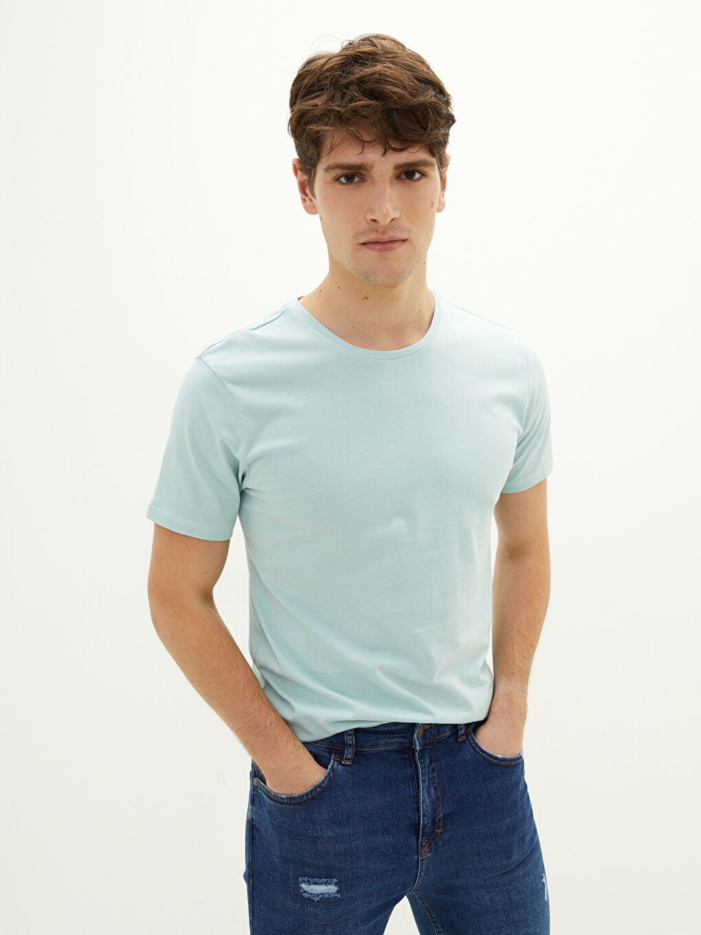 Crew Neck Short Sleeve Basic Men's T-shirt-1