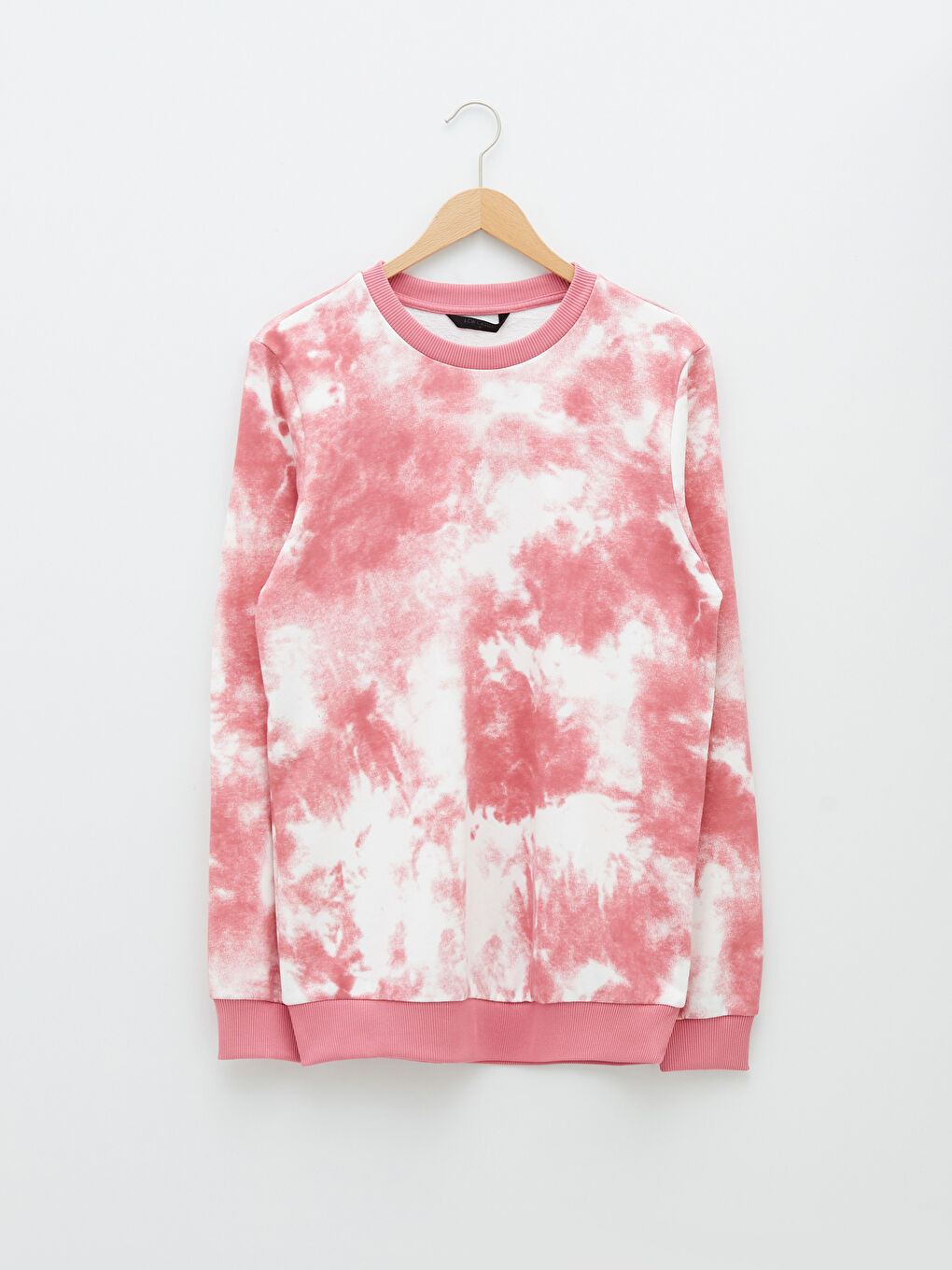 Beyaz Bisiklet Yaka Uzun Kollu Desenli Erkek Sweatshirt-5