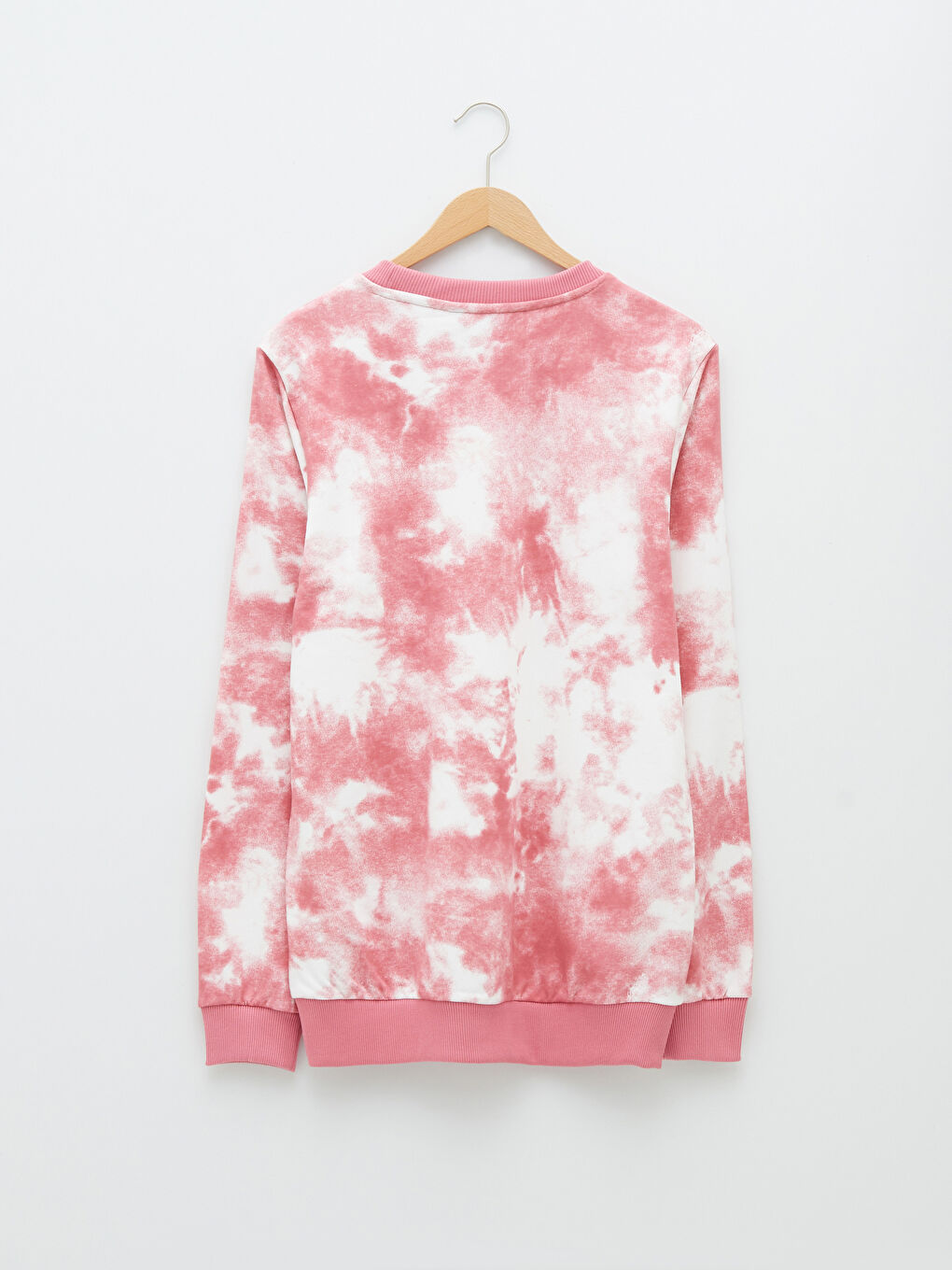 Beyaz Bisiklet Yaka Uzun Kollu Desenli Erkek Sweatshirt-6