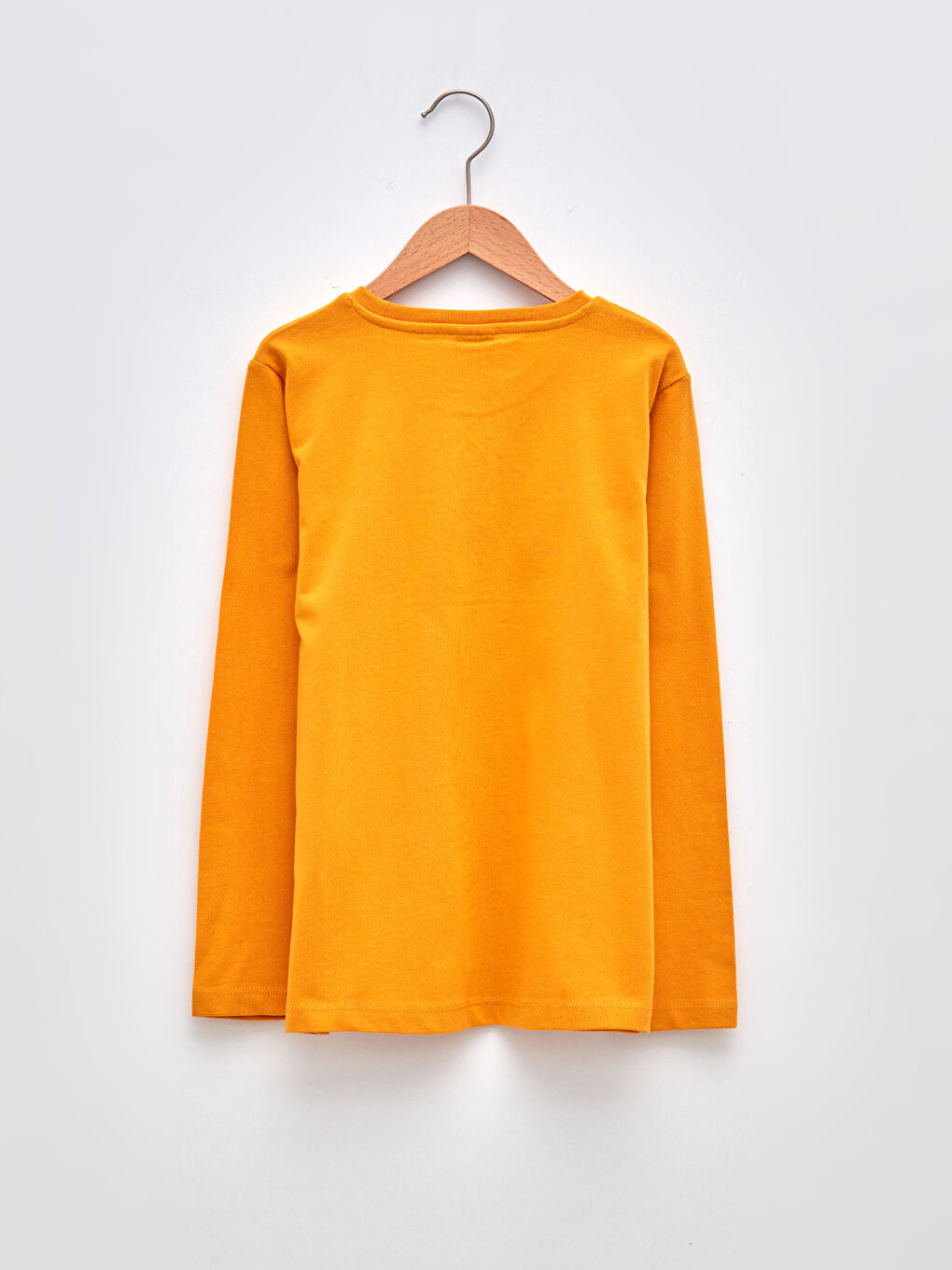 Turuncu Bisiklet Yaka Baskılı Uzun Kollu Erkek Çocuk Tişört-1