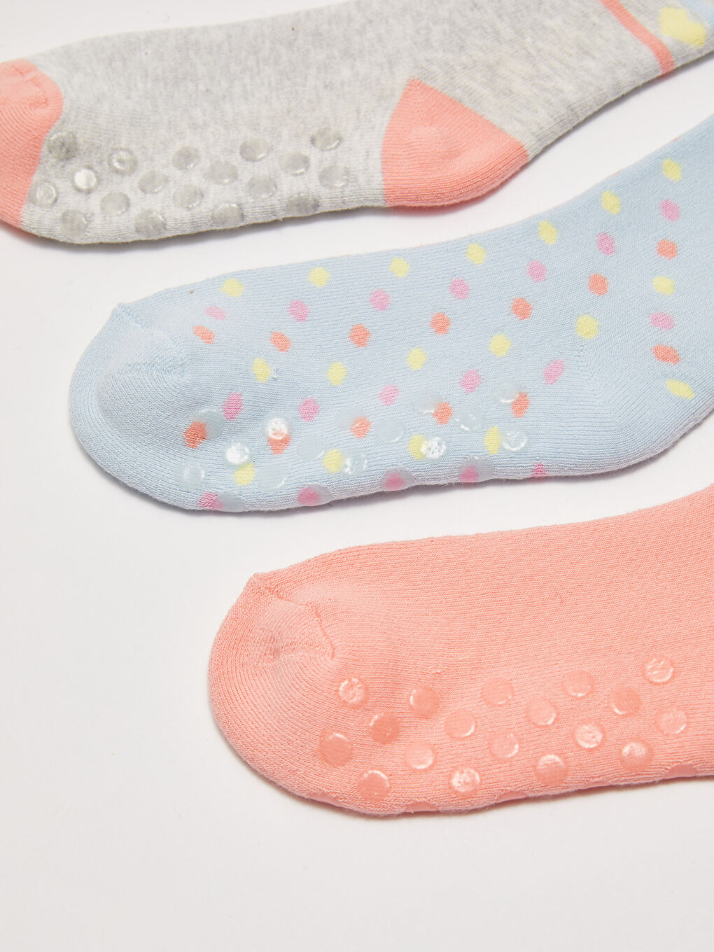 Pembe Desenli Kız Çocuk Soket Çorap 3'lü-2