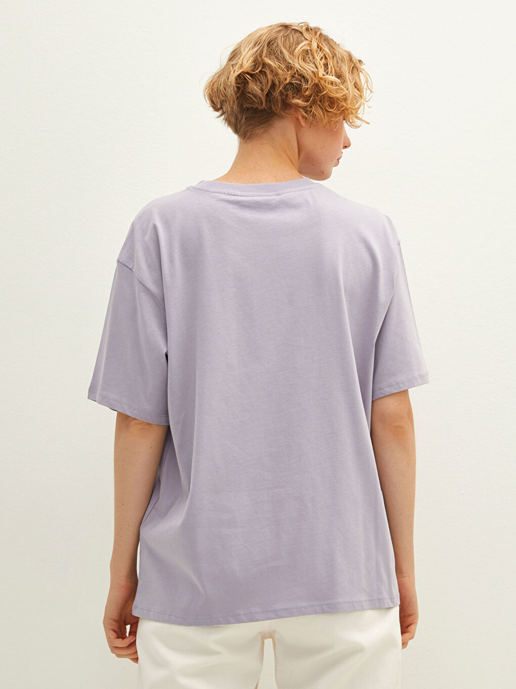 Crew Neck Printed Short Sleeve Cotton Women's T-shirt-4