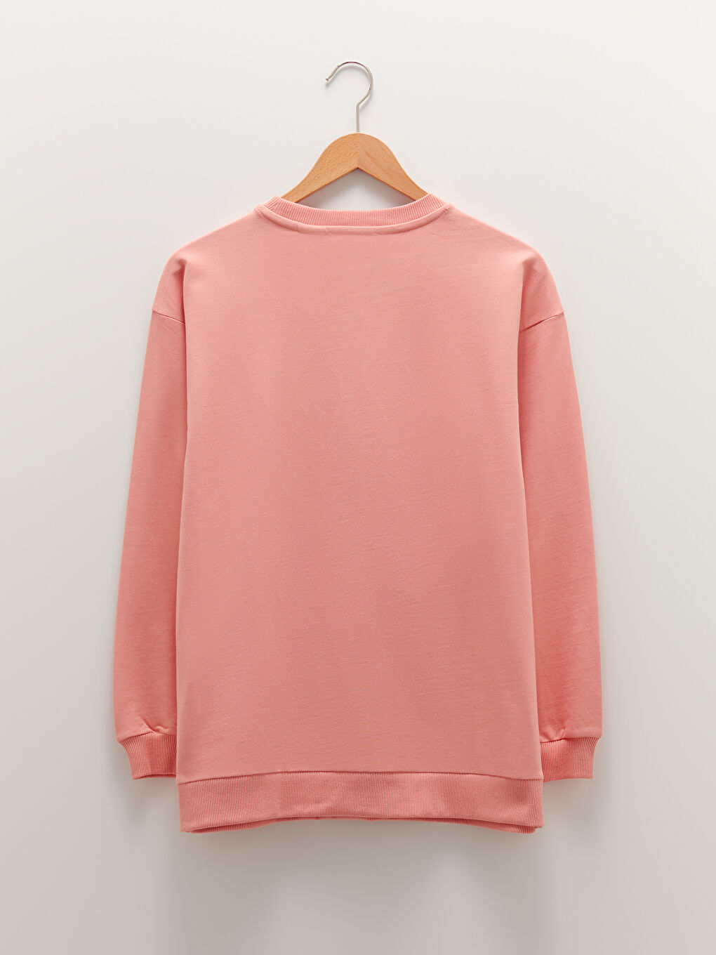 Mercan Bisiklet Yaka Mickey Mouse Baskılı Uzun Kollu Hamile Sweatshirt-6