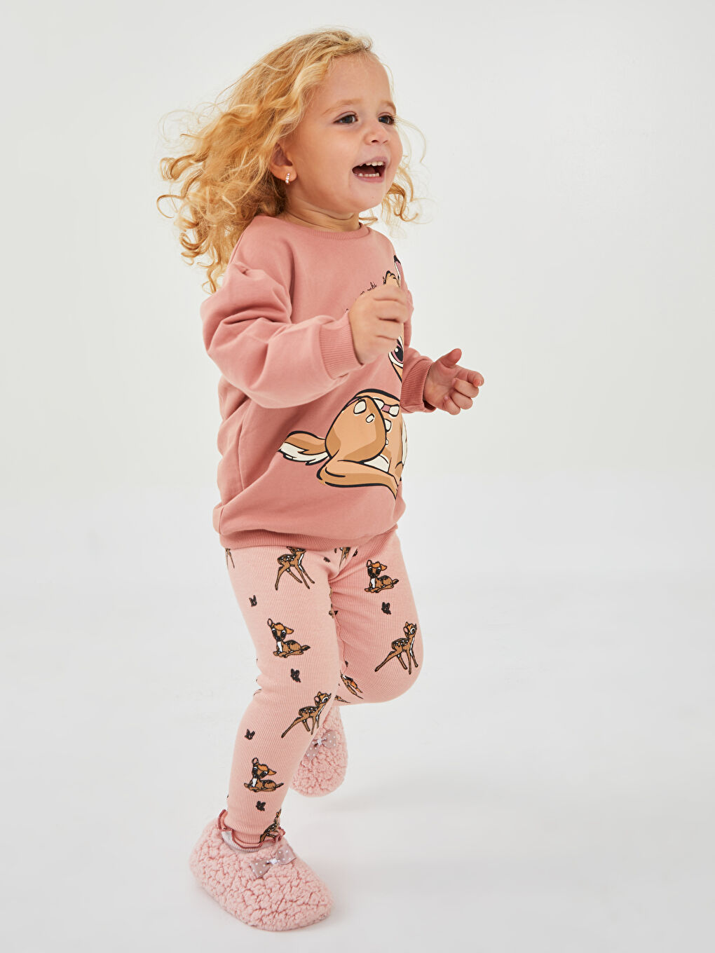 LCW baby Bambi Printed Cotton Baby Girl Tracksuit Bottom -W1BT56Z1-LT3