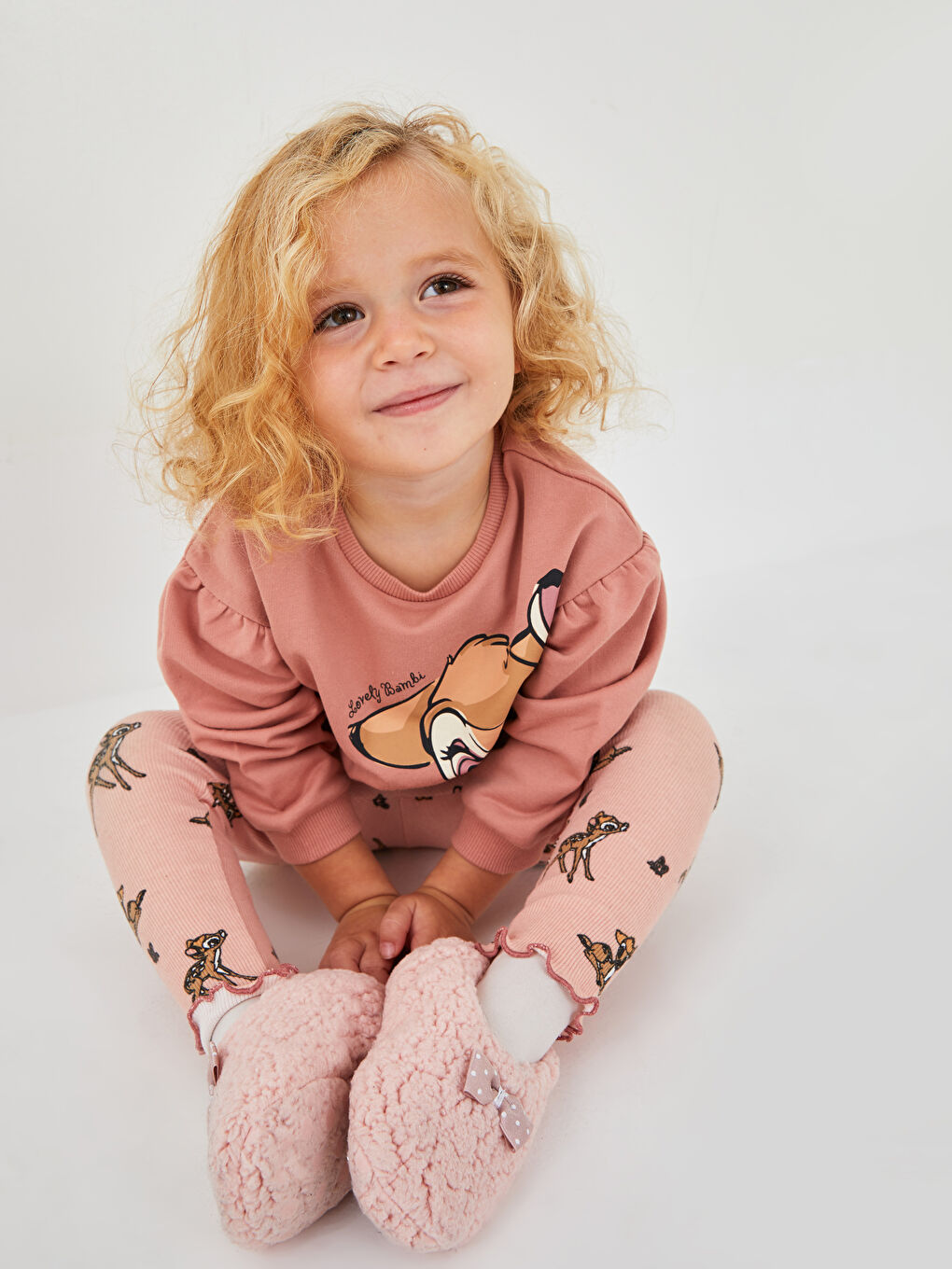 LCW baby Bambi Printed Cotton Baby Girl Tracksuit Bottom -W1BT56Z1-LT3