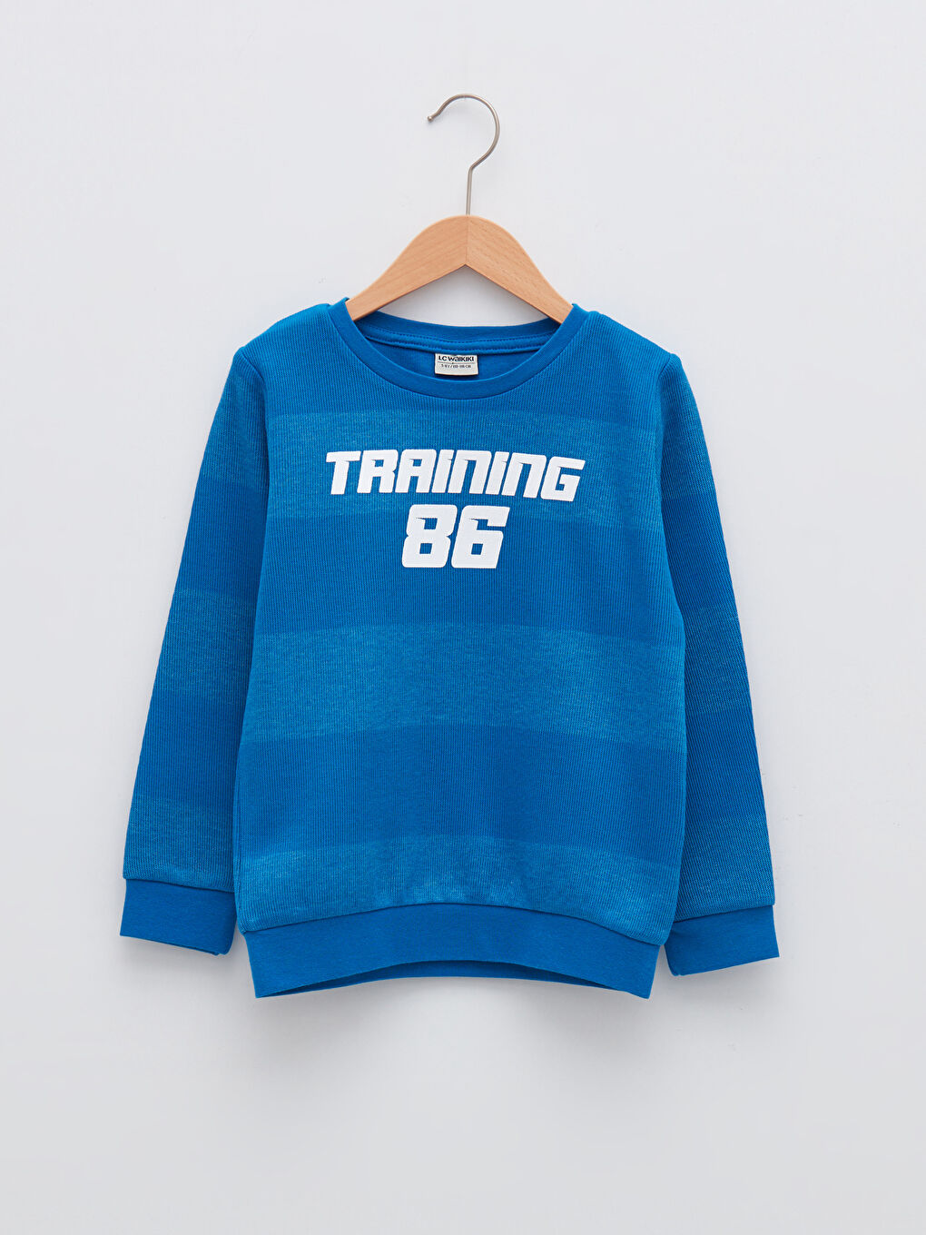 Mavi Bisiklet Yaka Baskılı Uzun Kollu Erkek Çocuk Sweatshirt