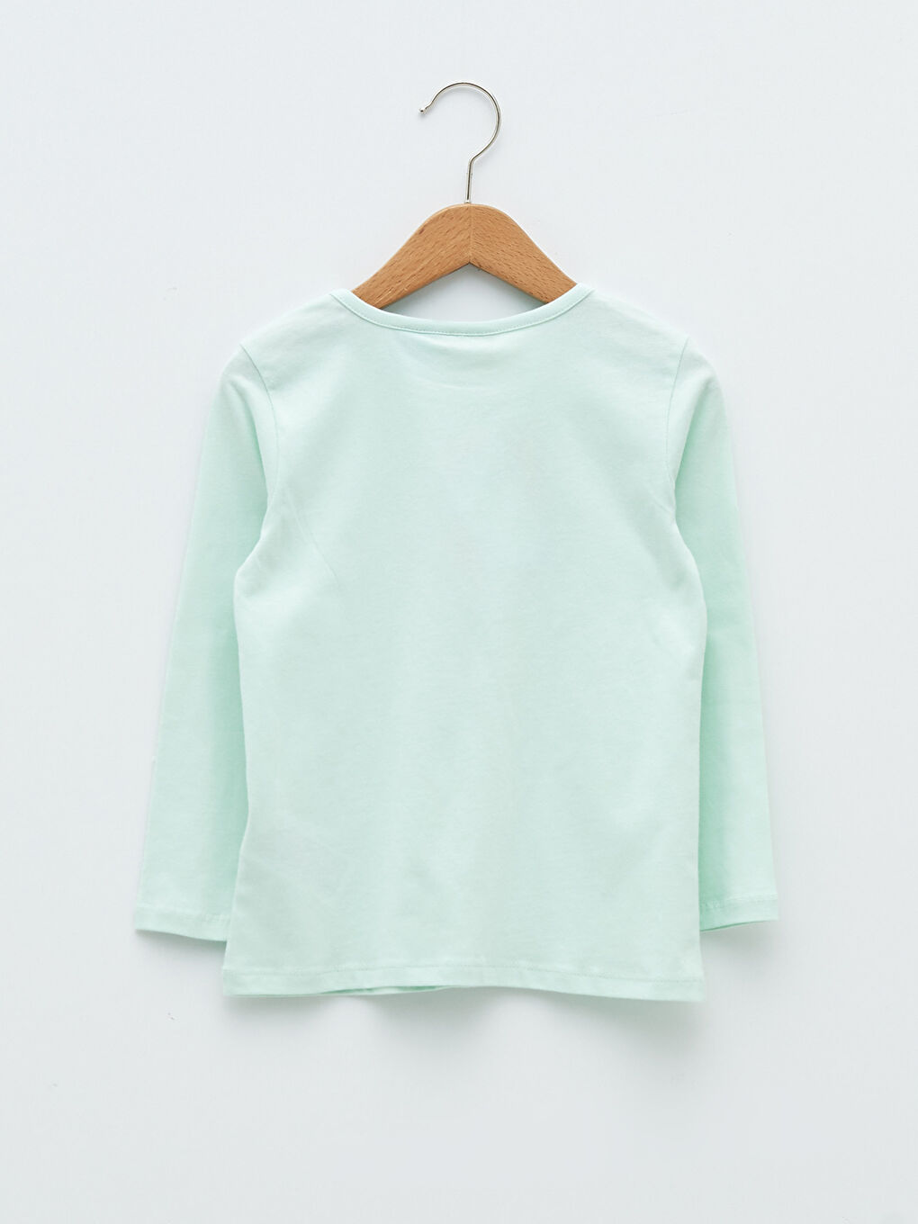 Crew Neck Elsa Printed Long Sleeve Cotton Girl T-shirt-1