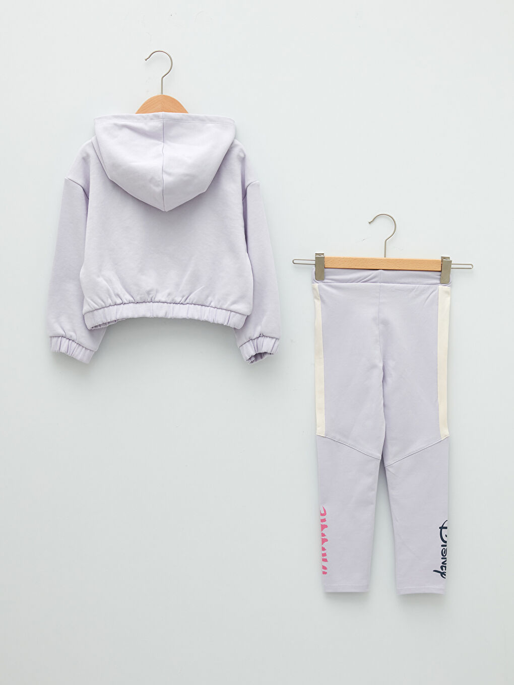 Hooded Minnie Mouse Printed Long Sleeve Girls' Sweatshirt and Tights-1