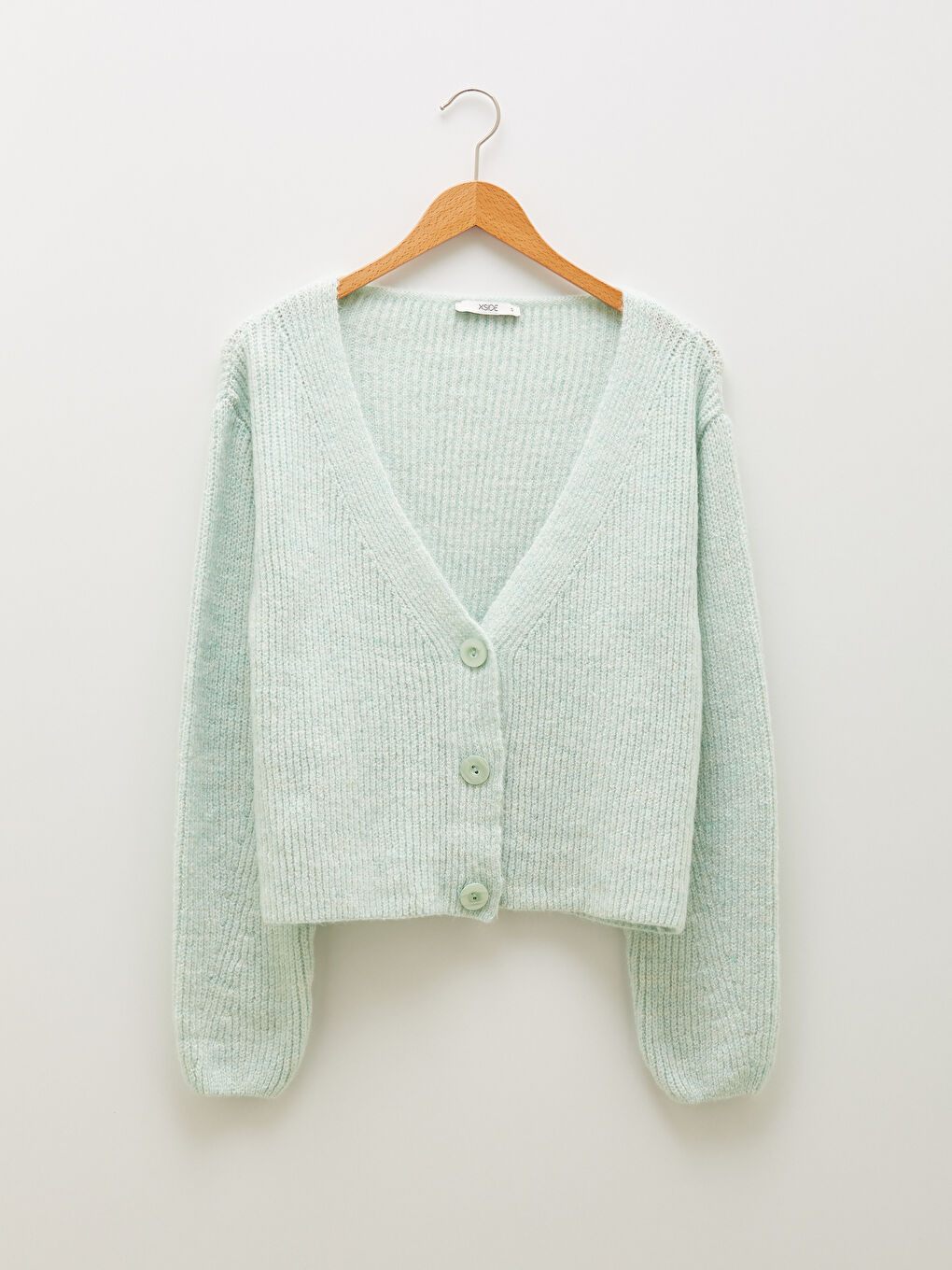 Turkuaz V Yaka Kadın Triko Hırka-12