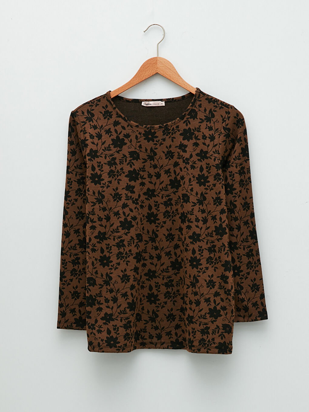 Crew Neck Patterned Long Sleeve Women's Jumper-5