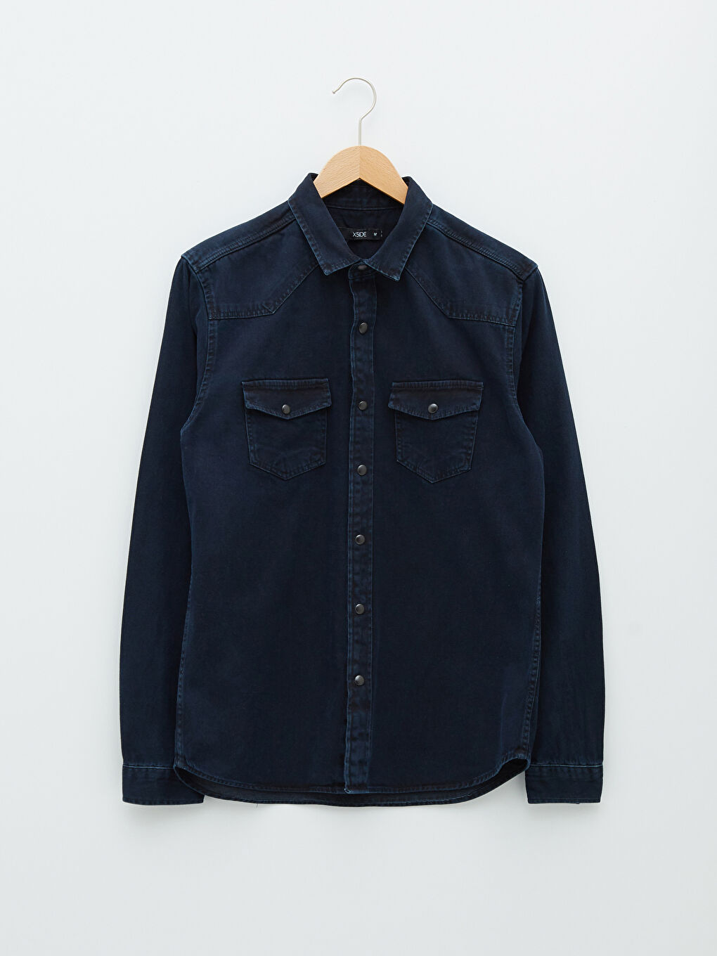 Chemise en Denim à Manches Longues pour Hommes Coupe Régulière