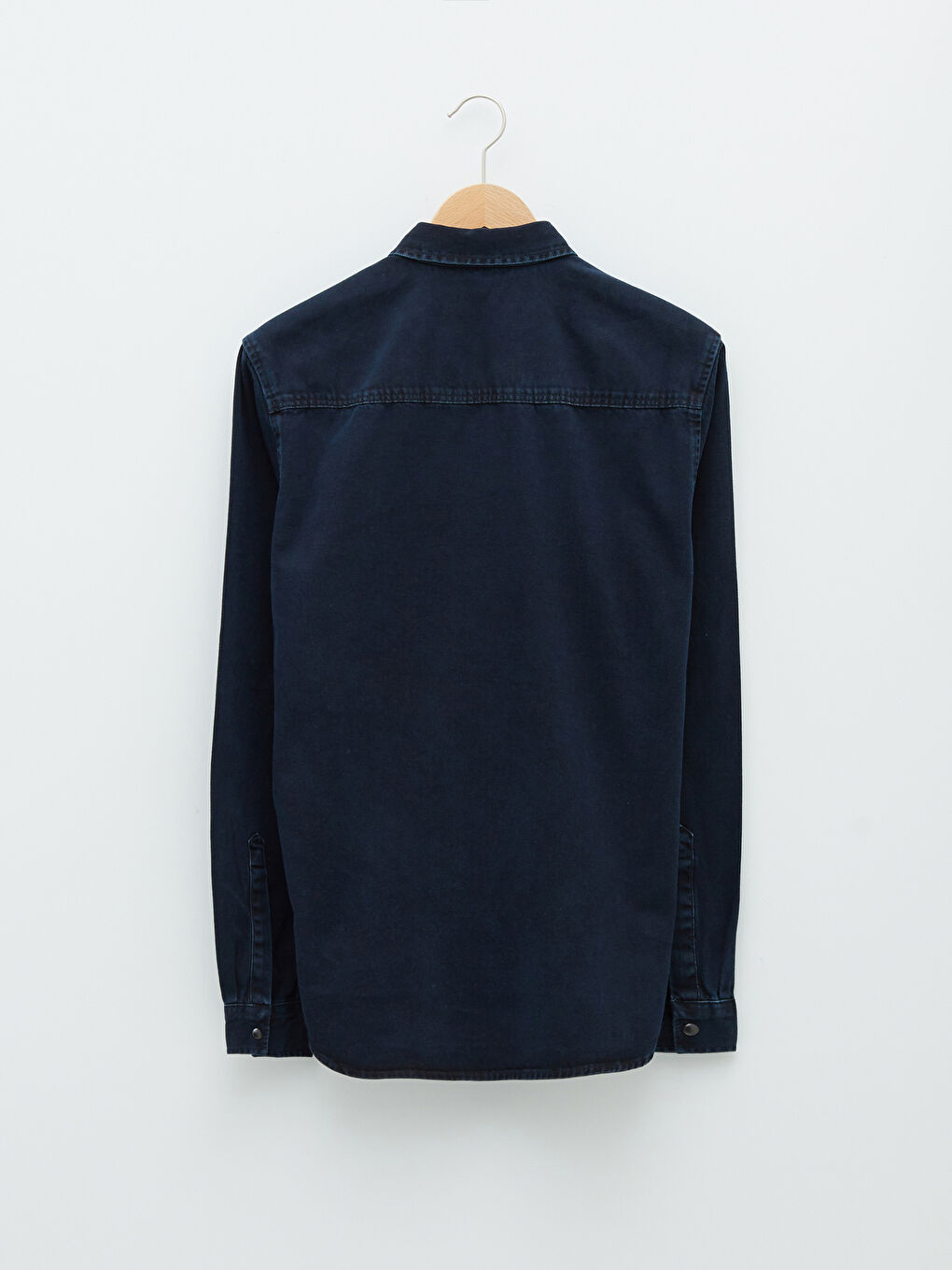 Chemise en Denim à Manches Longues pour Hommes Coupe Régulière-1