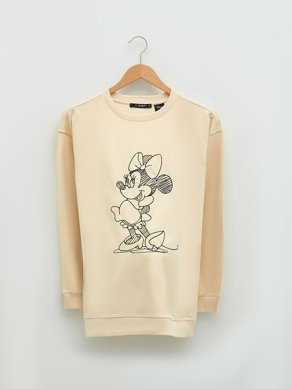 LCWAIKIKI Maternity Crew Neck Minnie Mouse Embroidered Long Sleeve Maternity Sweatshirt -W1BU87Z8-FQB