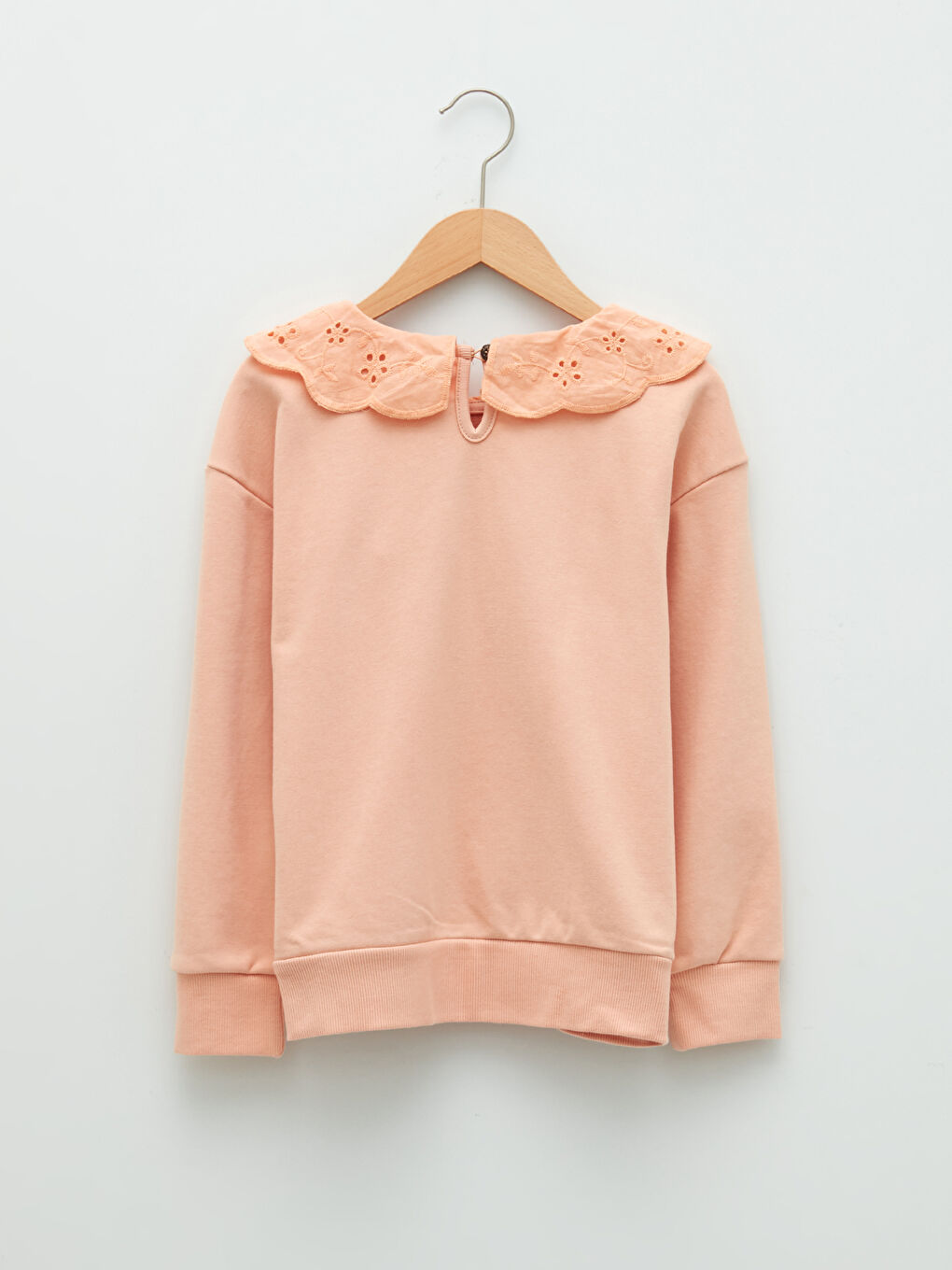 қыздарға арналған дөңгелек жағалы негізгі ұзын жеңді свитшот-1