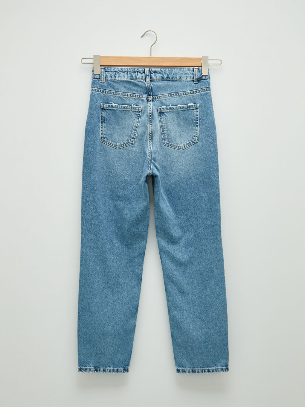 LCW Vision High Waist Straight Fit Pocket Ripped Detail Women's Rodeo Jeans -W1BV31Z8-507