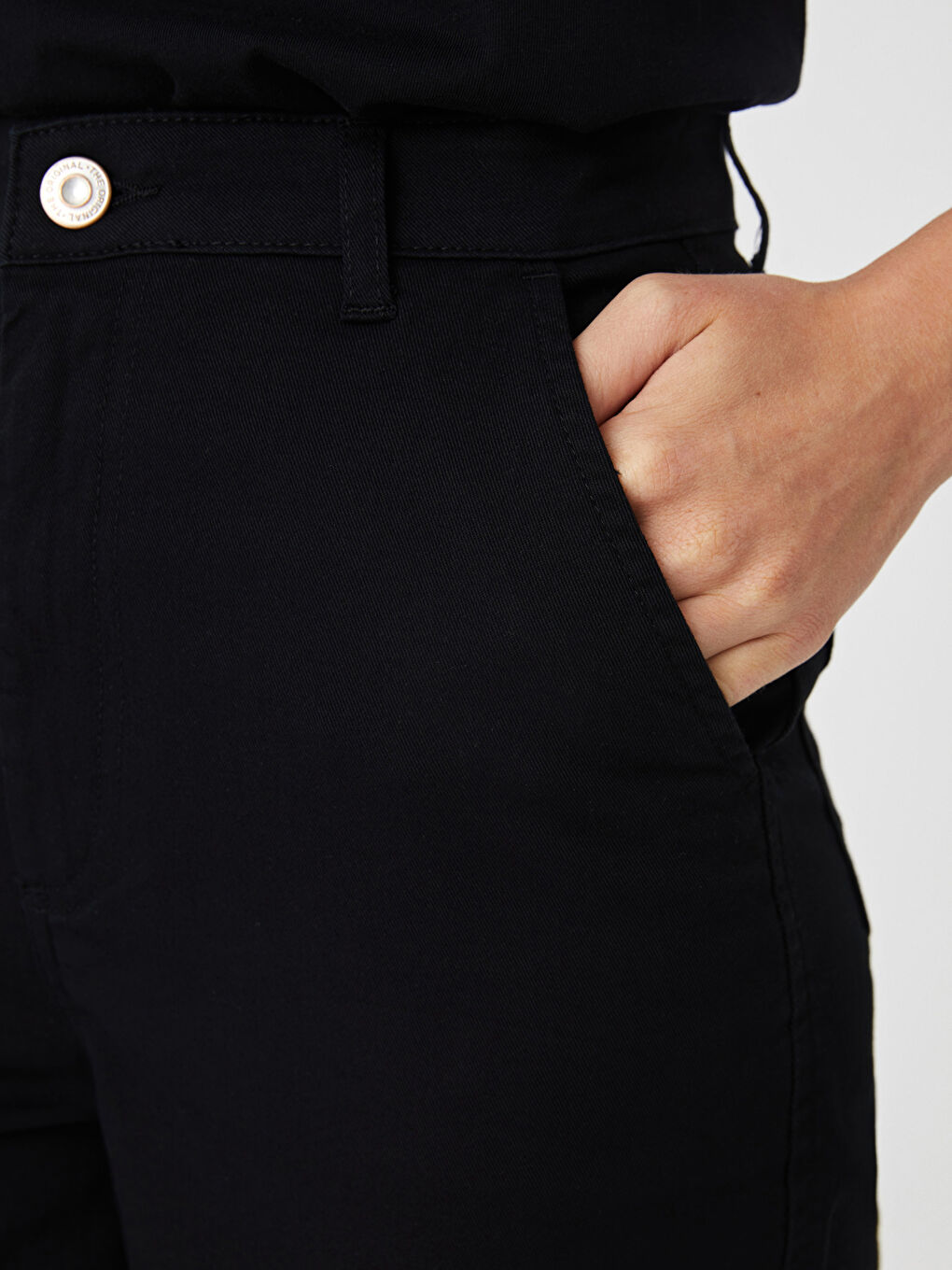 Siyah Düz Balon Bilek Boy Kadın Pantolon-3