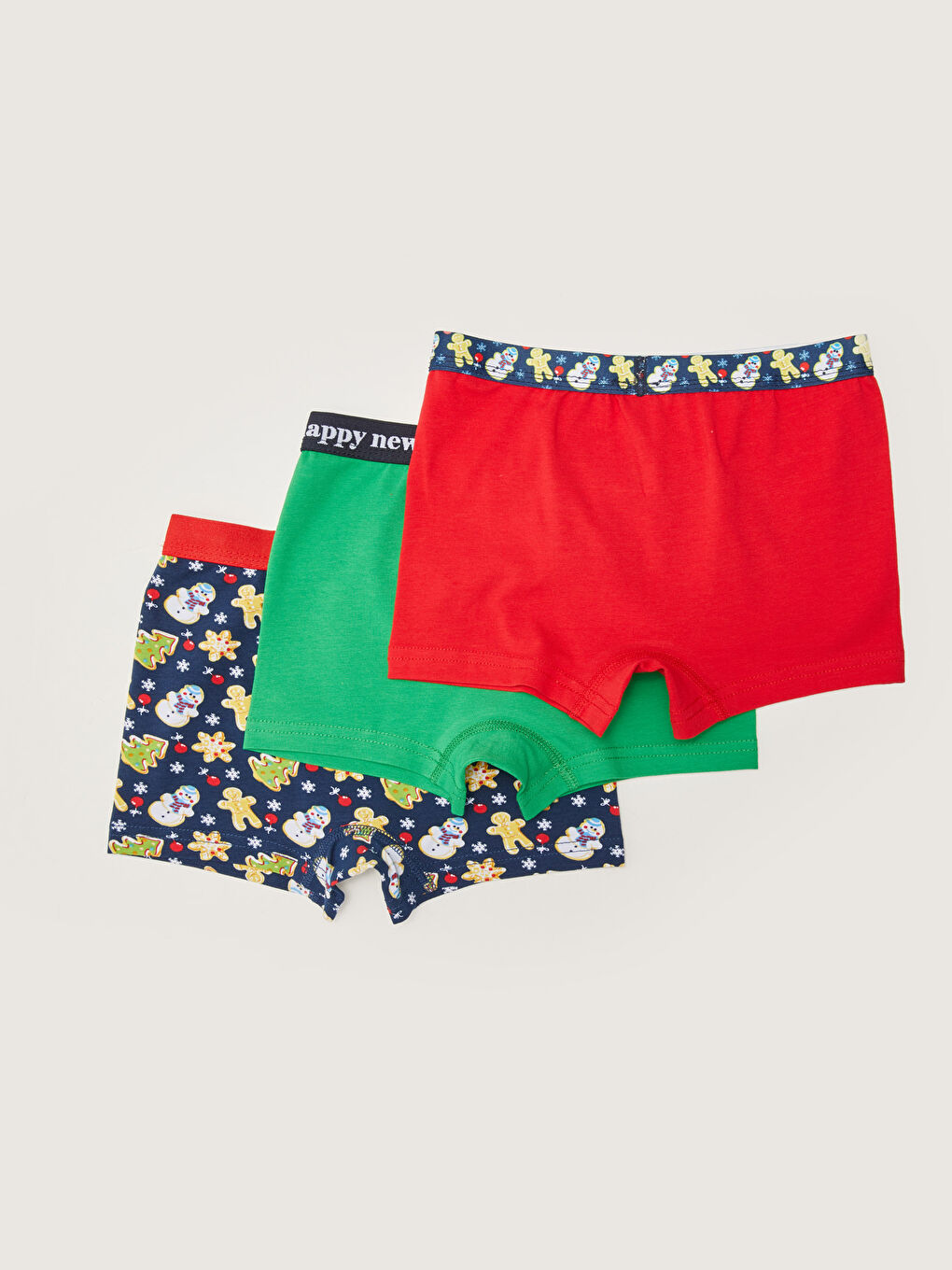 Yılbaşı Temalı Pamuklu Erkek Çocuk Boxer 3'lü-1