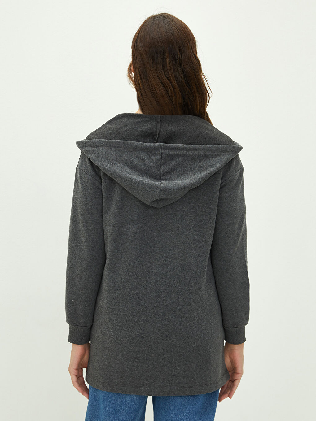 Hooded Plain Long Sleeved Pocket Detailed Maternity Cardigan-7