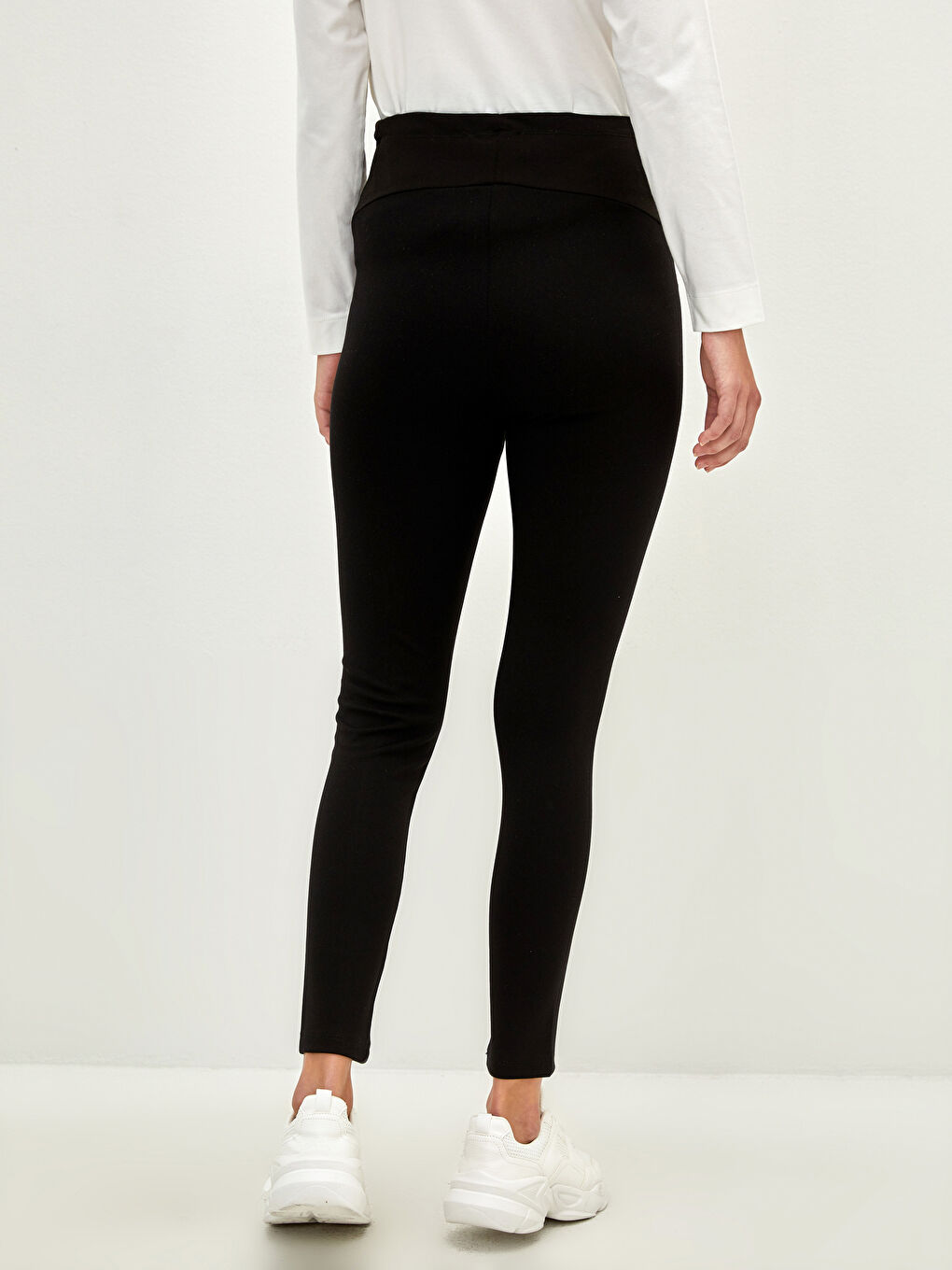 Elasticated Waist Over Bump Maternity Leggings-4