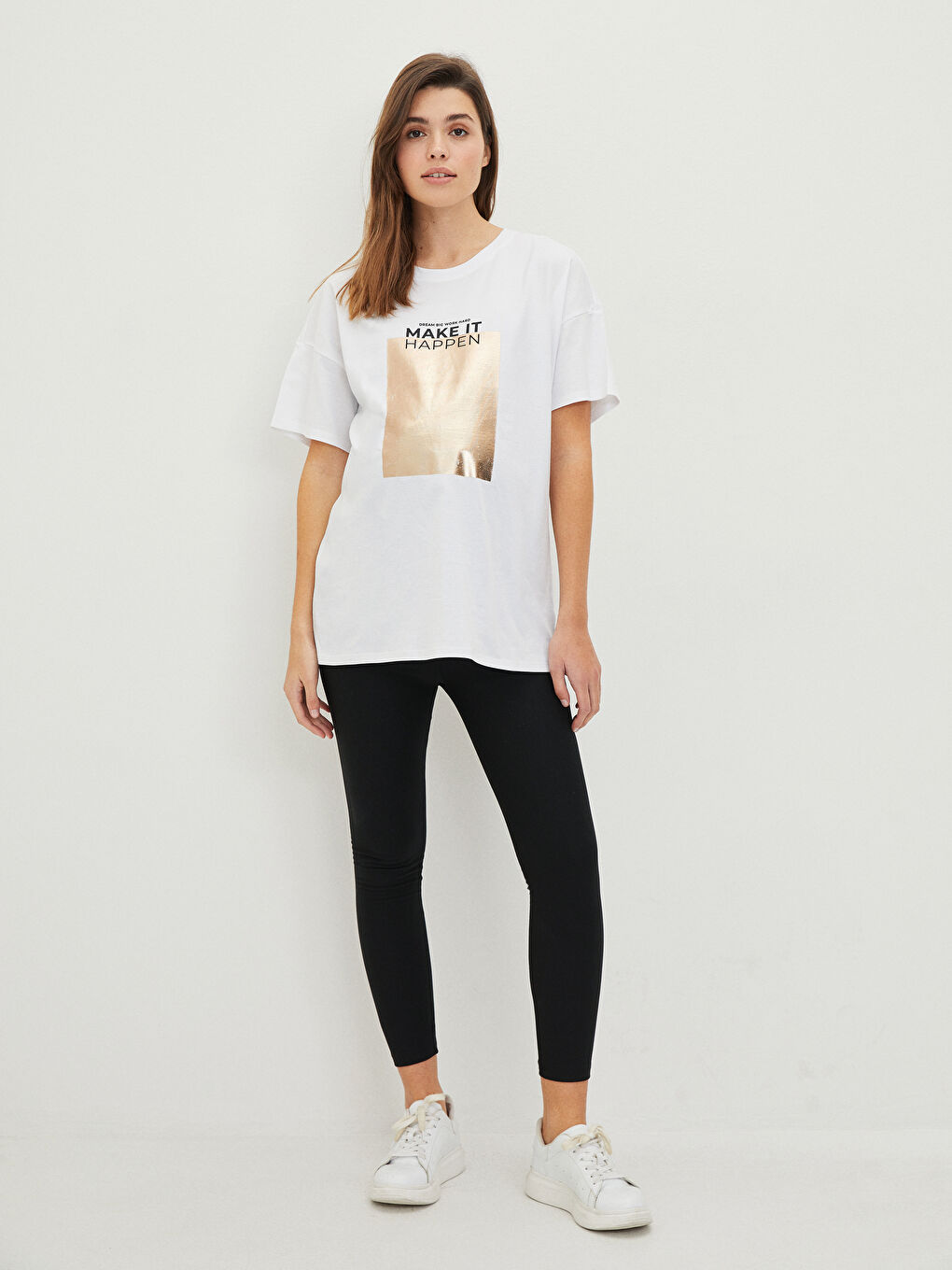 Siyah Karın Panelli Düz Hamile Tayt