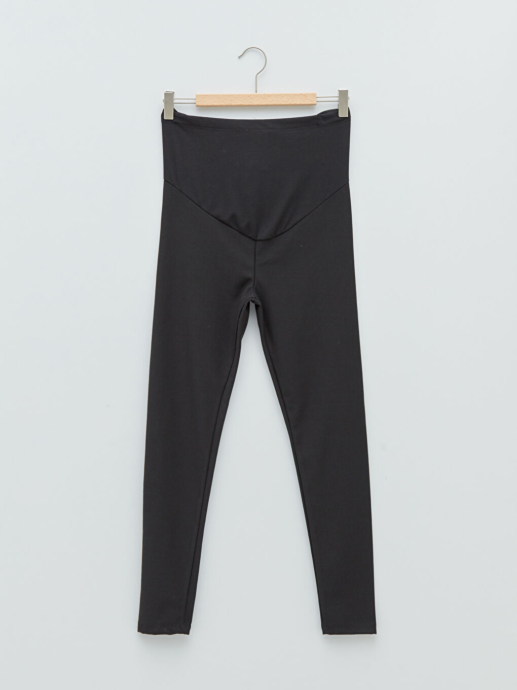 Siyah Karın Panelli Düz Hamile Tayt-5