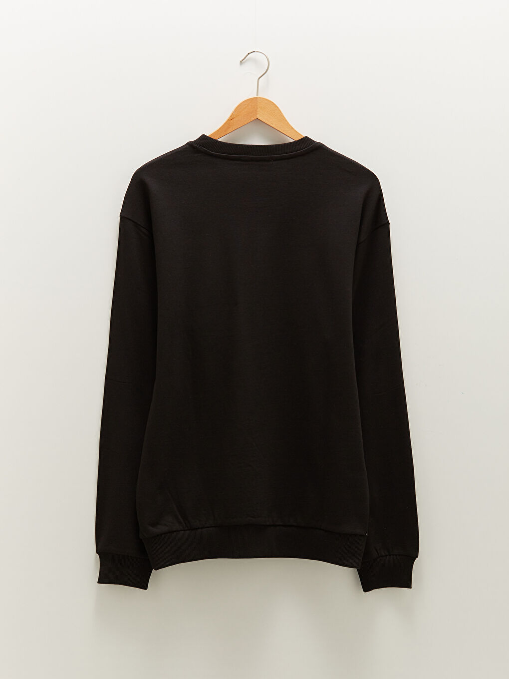 Siyah Bisiklet Yaka Uzun Kollu Erkek Sweatshirt-6