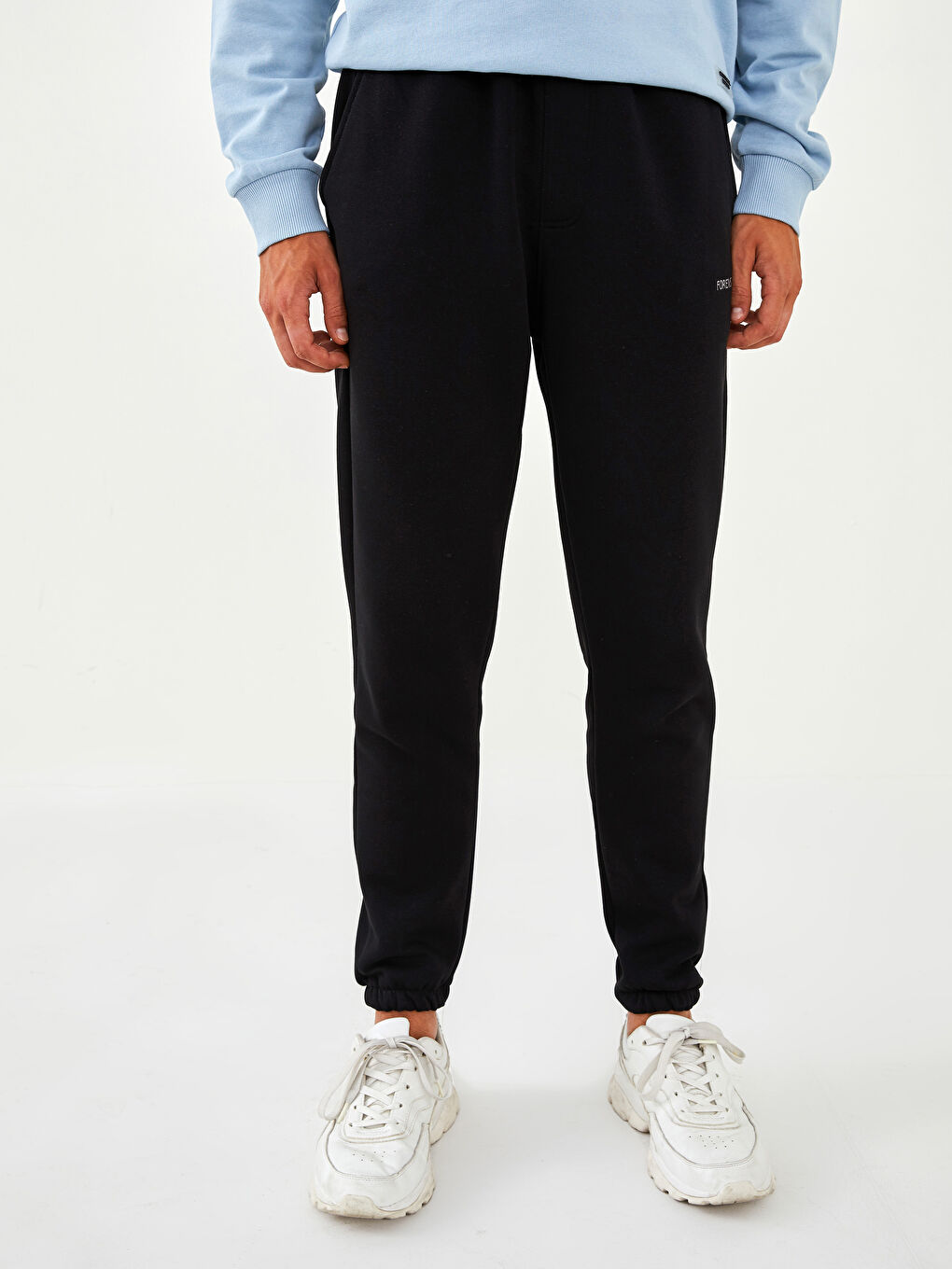 Siyah Slim Fit Erkek Kalın Jogger Eşofman Altı-3