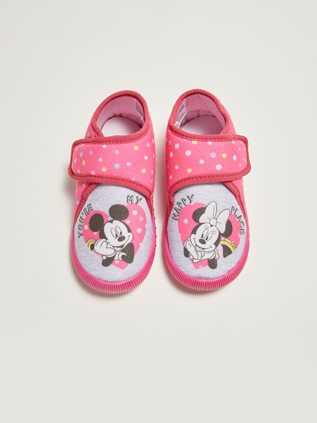 Fuşya Minnie Mouse Lisanslı Cırt Cırtlı Kız Çocuk Panduf-2