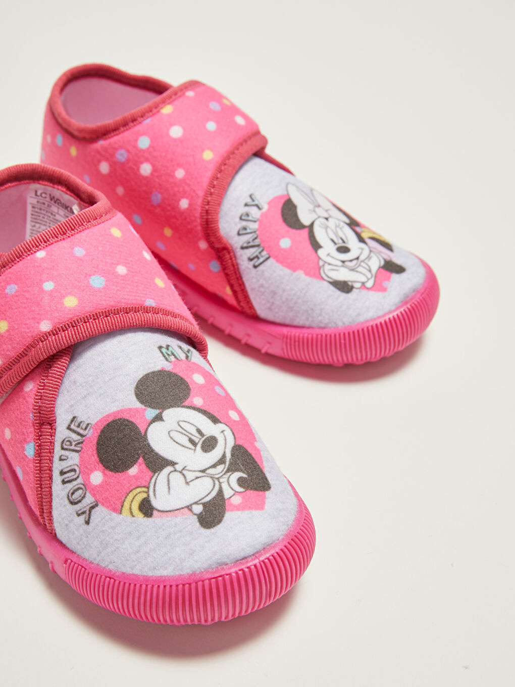 Fuşya Minnie Mouse Lisanslı Cırt Cırtlı Kız Çocuk Panduf-4