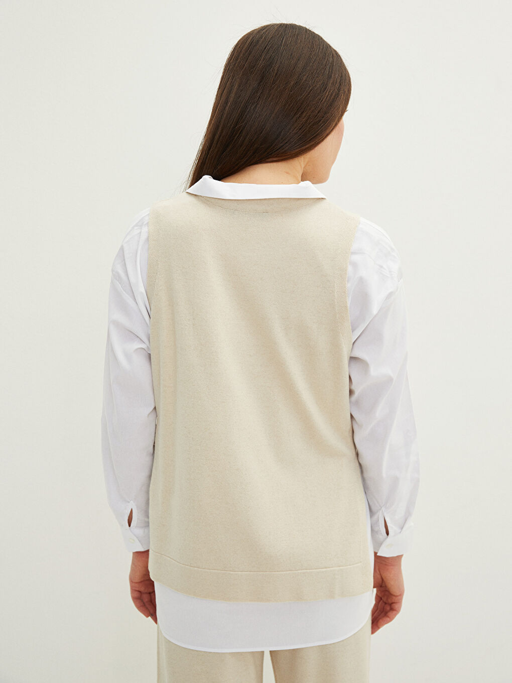 LCWAIKIKI Maternity Crew Neck Plain Maternity Knitwear Sweater Vest -W1BY55Z8-SCQ