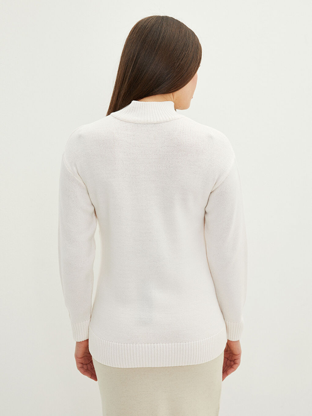 LCWAIKIKI Maternity Stand Up Collar Zipper Detailed Long Sleeve Maternity Knitwear Sweater -W1BY66Z8-FQG