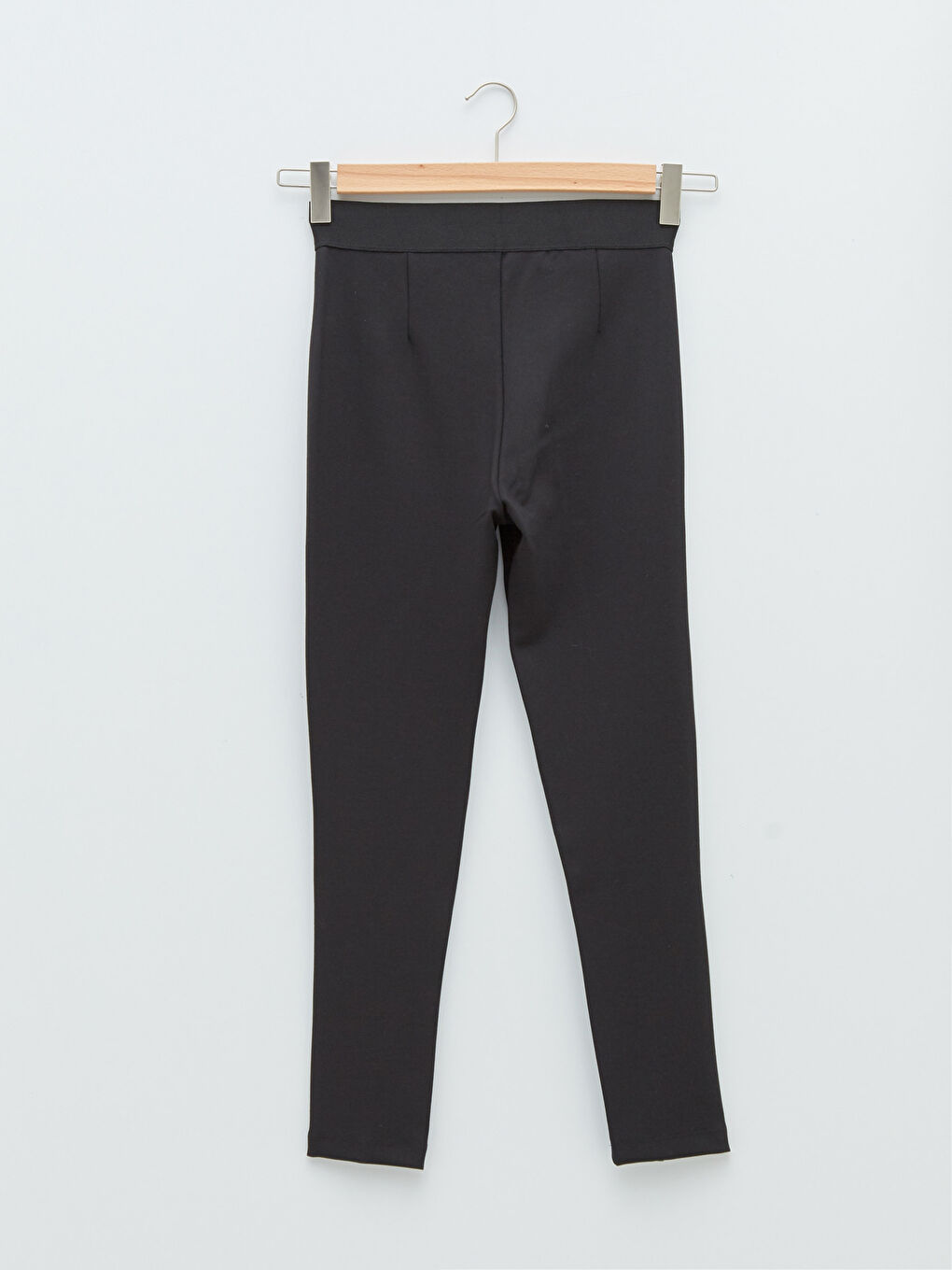 Elastic Waist Straight Ponte Fabric Women's Trousers-13