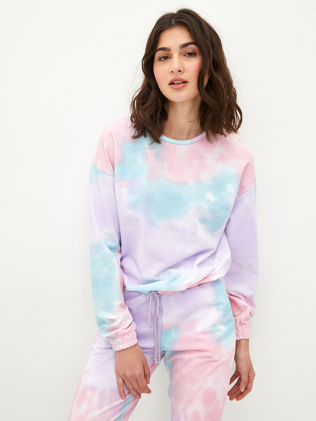 Crew Neck Patterned Long Sleeve Women's Sweatshirt