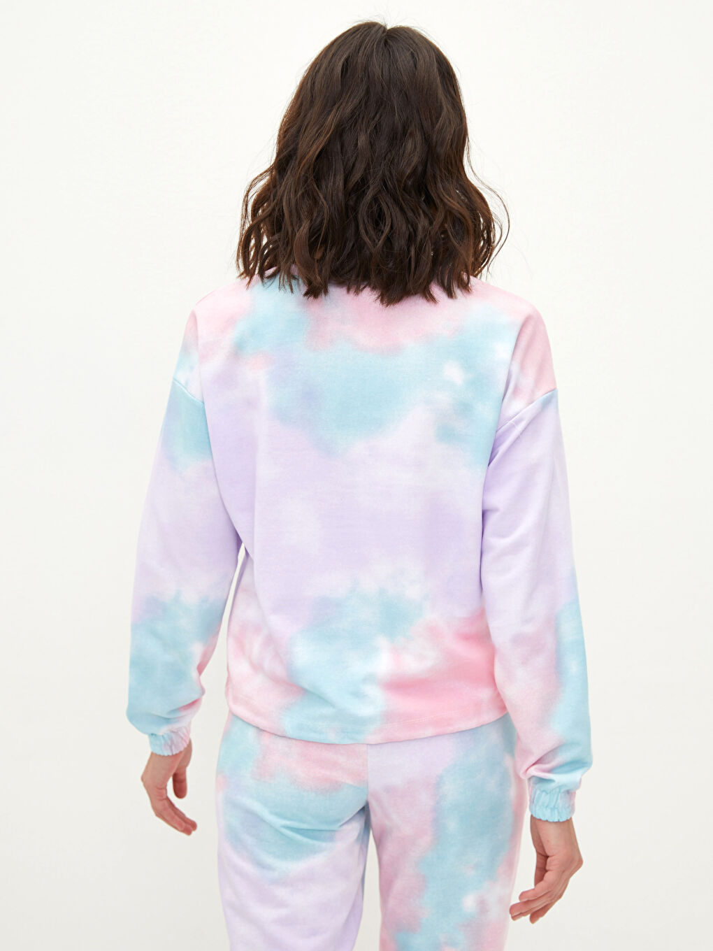 Crew Neck Patterned Long Sleeve Women's Sweatshirt-4