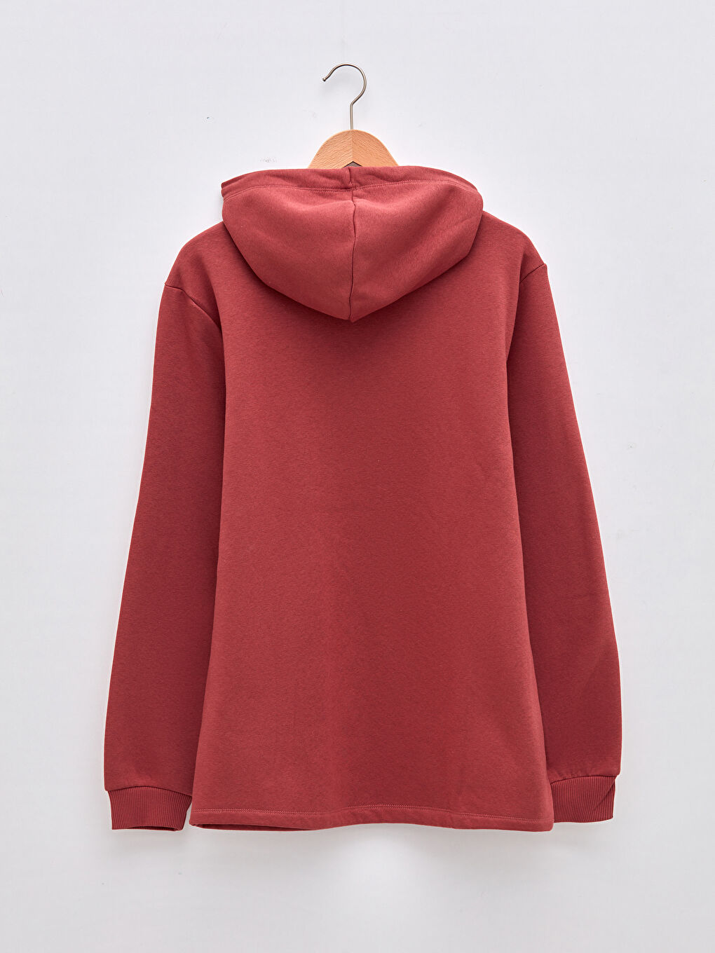 Bordo Uzun Kollu Erkek Hoodie-1