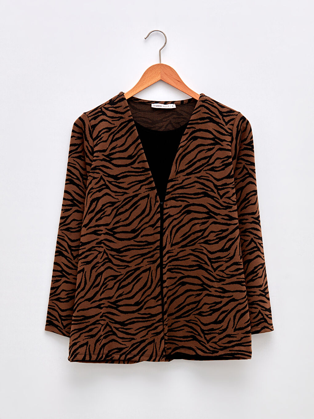 Kahverengi Bisiklet Yaka Desenli Uzun Kollu Kadın Kazak-4