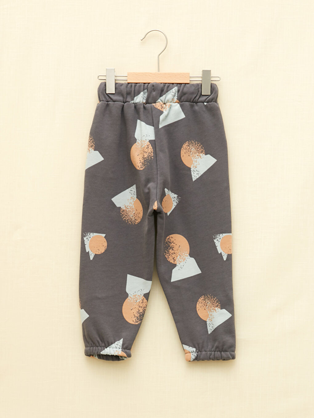 Gri Beli Lastikli Baskılı Erkek Bebek Eşofman Altı-1