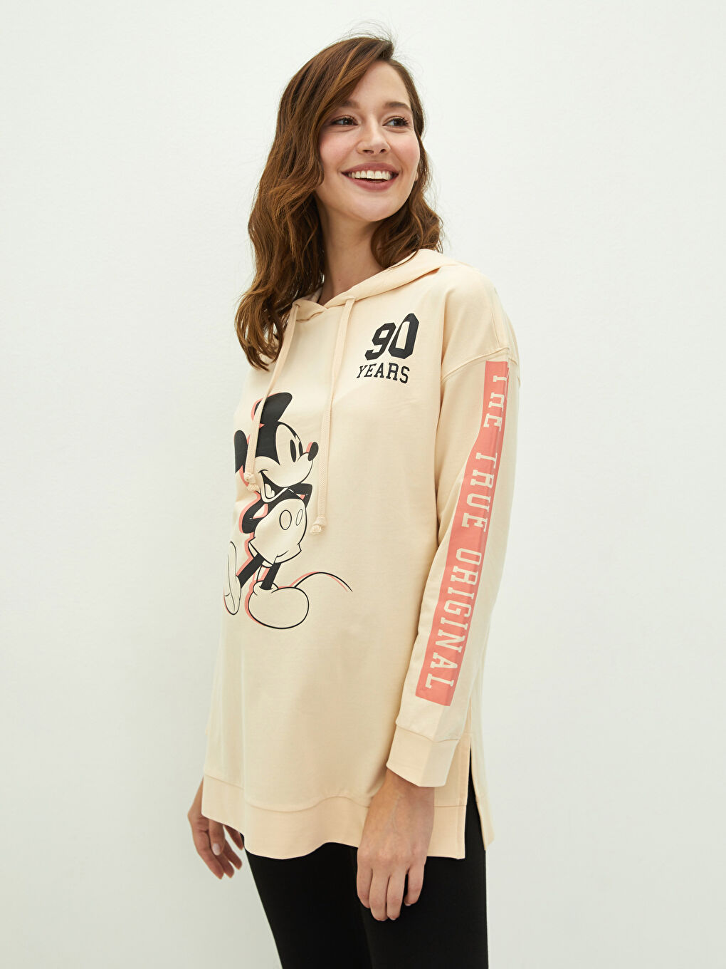 Mickey Mouse Printed Long-Sleeve Maternity Hoodie