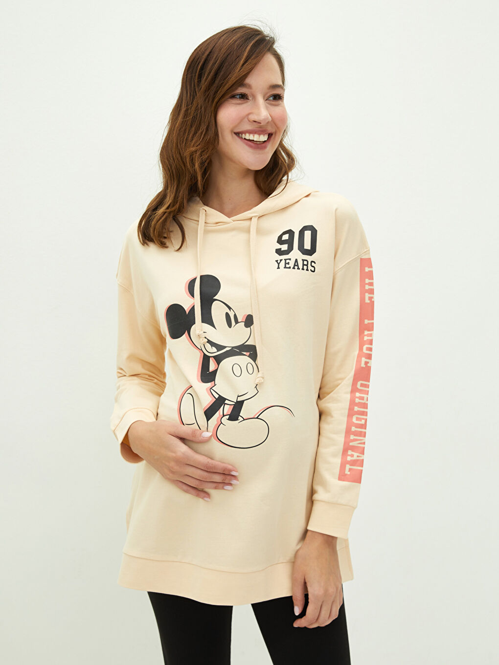 Mickey Mouse Printed Long-Sleeve Maternity Hoodie-1