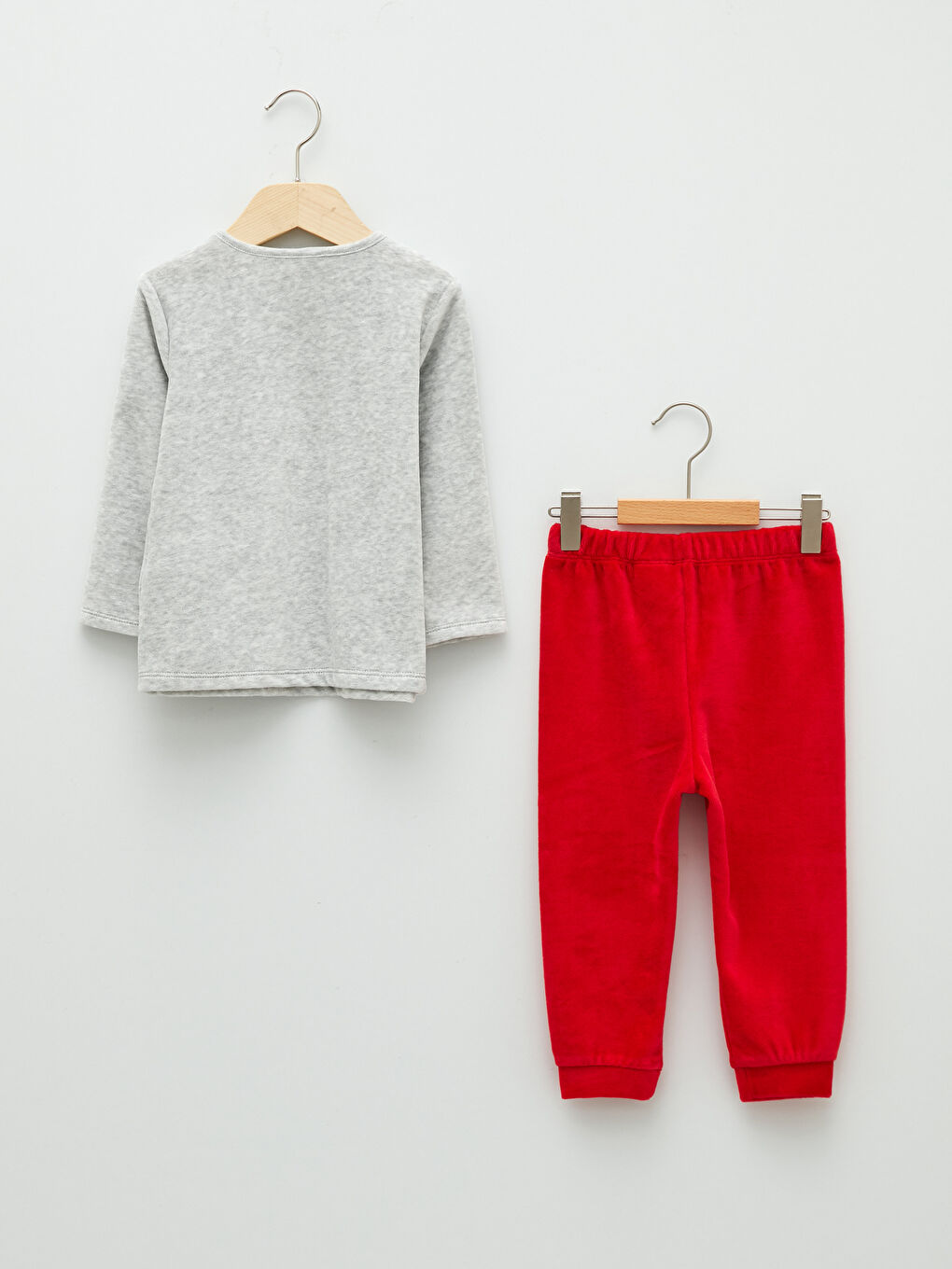 Ensemble de pyjama bébé fille en velours imprimé à manches longues et col rond-1