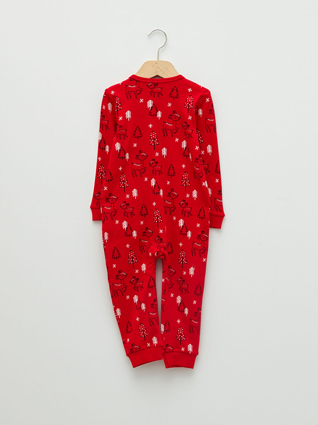 Crew Neck Long Sleeve New Year Themed Cotton Baby Girl Zipper Jumpsuit-1