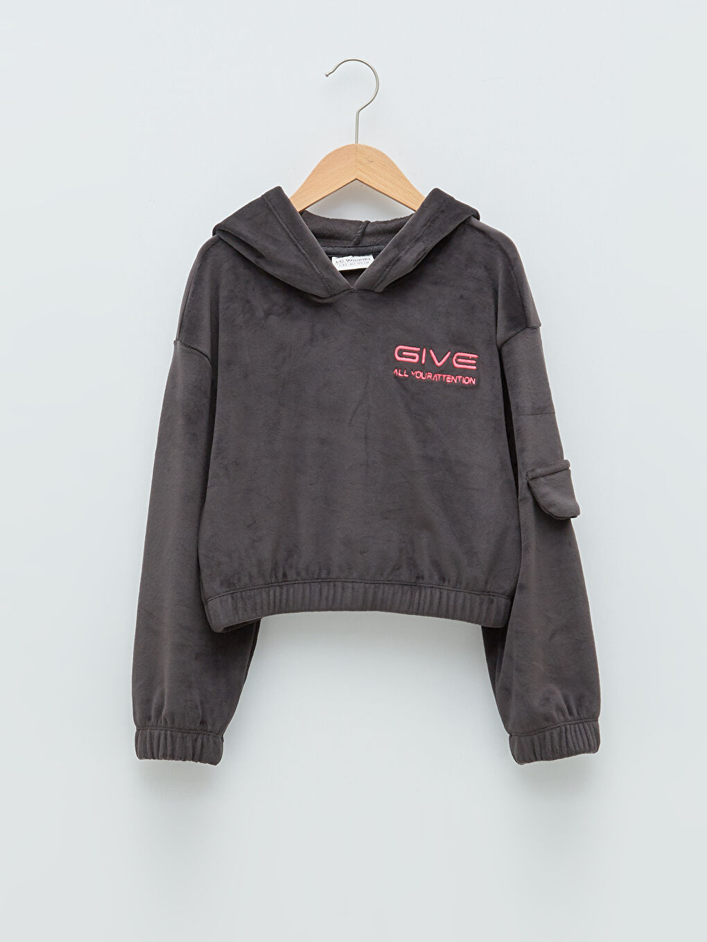 LCW Kids Hooded Embroidered Long Sleeve Girl Sweatshirt -W1CD32Z4-CVL