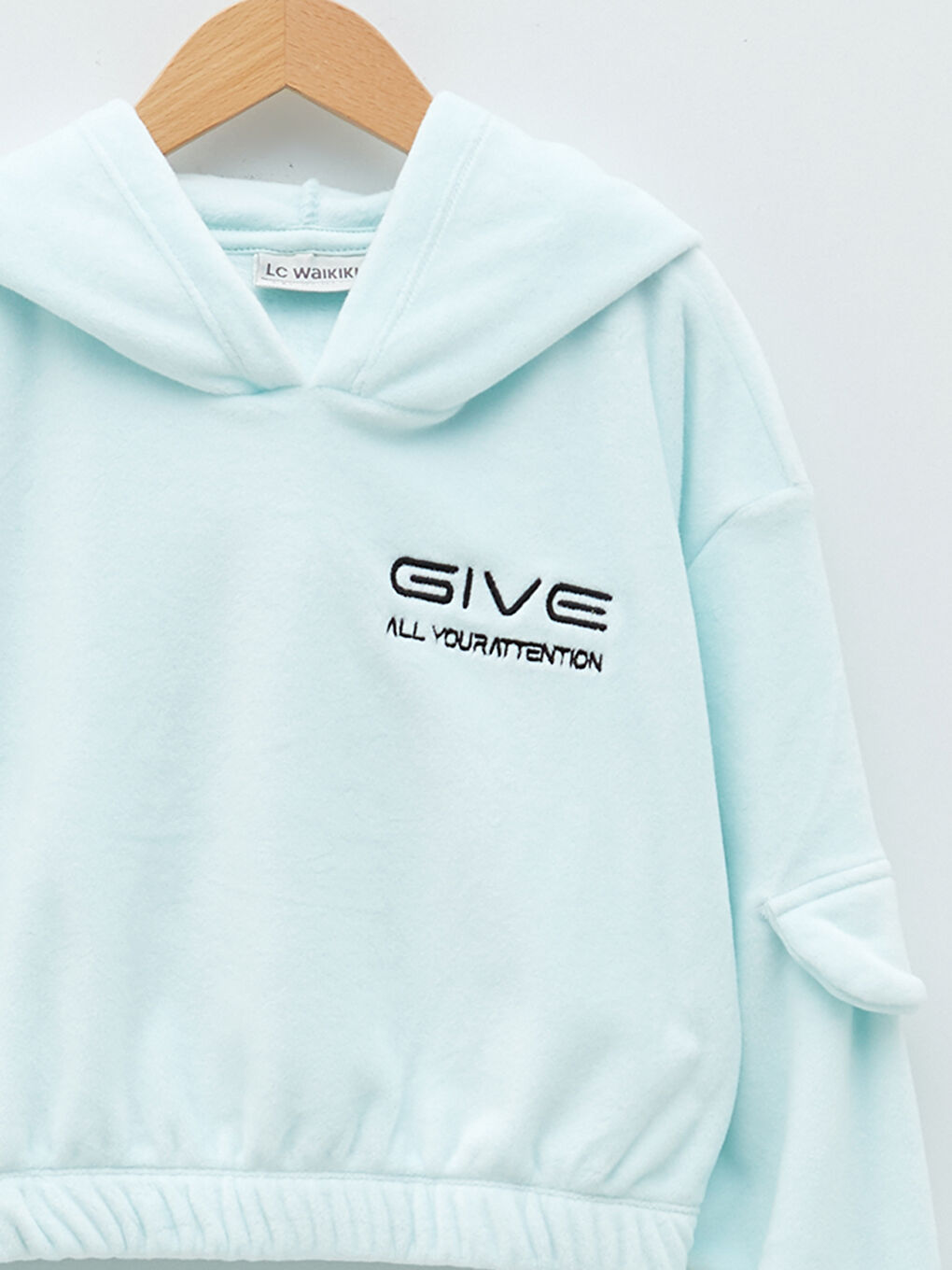 Hooded Embroidered Long Sleeve Girl Sweatshirt-2