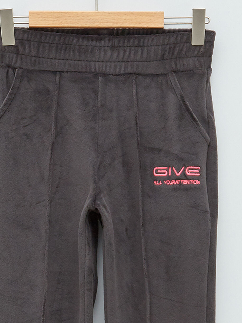 Elastic Waist Embroidered Girl Jogger Sweatpants-2