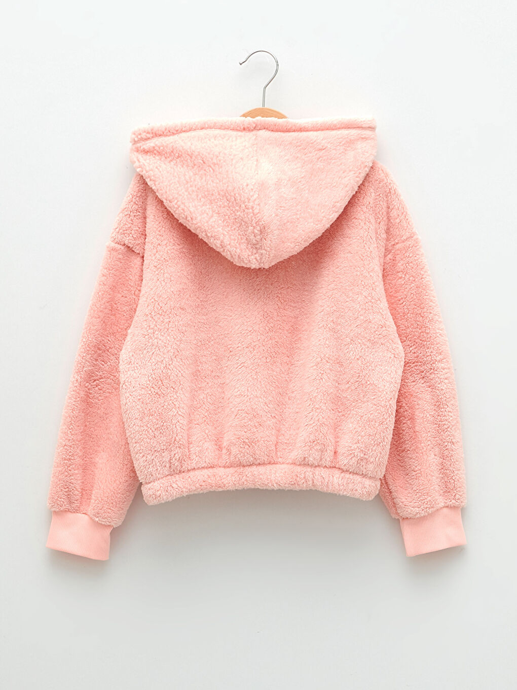 LCW Kids Hooded Embroidery Detailed Long Sleeve Plush Girls Sweatshirt -W1CD42Z4-FXB