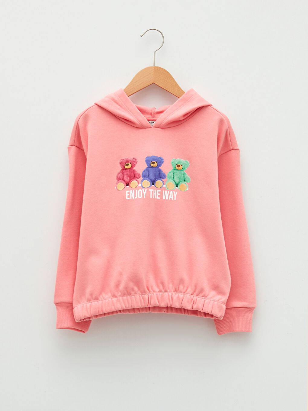 Свитшот с капюшоном с принтом медведя для девочек